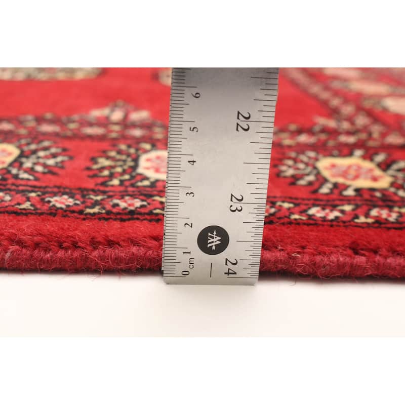 ECARPETGALLERY Hand-knotted Finest Peshawar Bokhara Red Wool Rug - 2'8 x 3'11