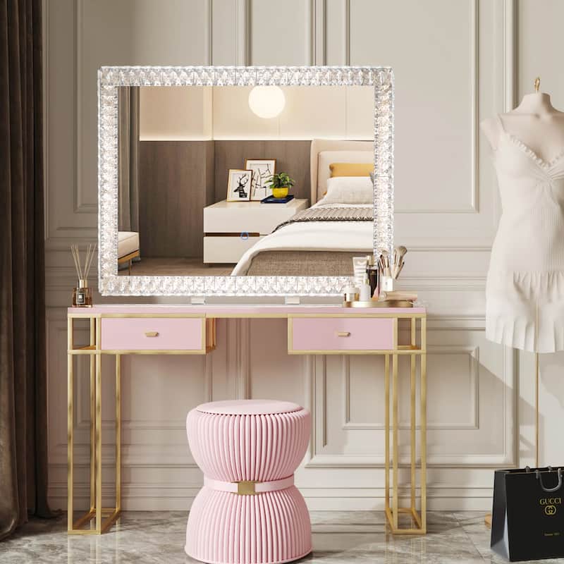 LED Crystal Mirror Light With Dimmable Lights for Living Room Kitchen Bedroom Dining Room