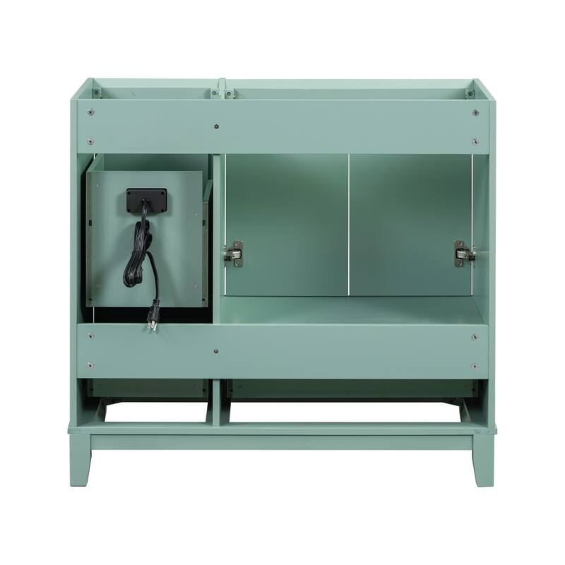 Modern 36 Inch Bathroom Vanity Base with USB Charging Port and 3 Drawers, Cabinet Only