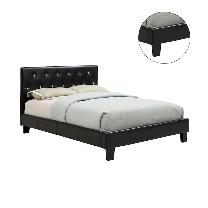 Upholstered California King Size Bed in Black