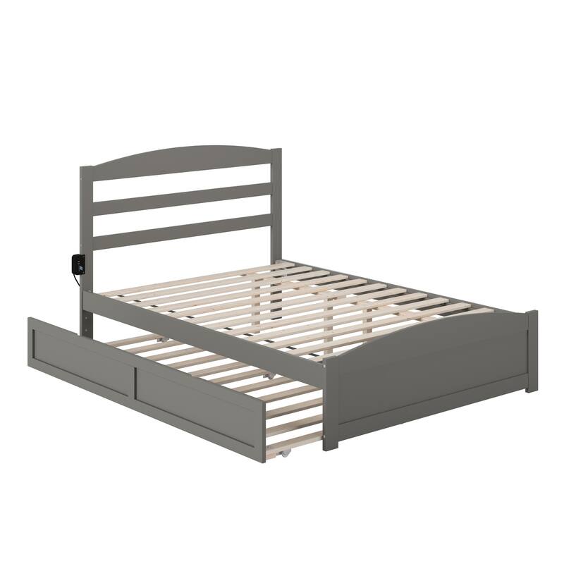 Warren Platform Bed with Footboard and Twin Trundle