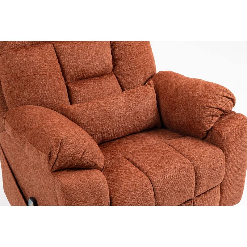 Power Lift Recliner Chair with Heat & Massage, Ergonomic Single Sofa Chair, Electric Recliner Chair with 2 Cup Holders