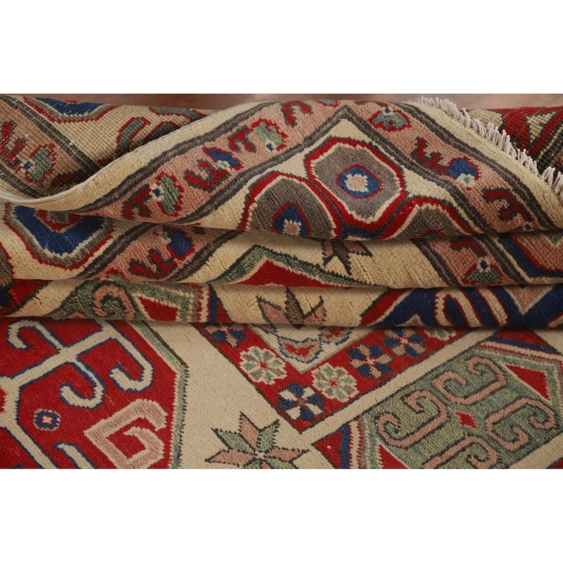 Kazak Living Room Area Rug Hand-Knotted Bedroom Wool Carpet - 6'7" x 8'9"