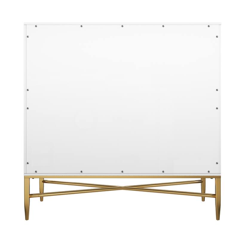 Modern 2-Door Locker Accent Cabinet with Tapered Metal Feet