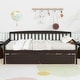 preview thumbnail 3 of 25, Kids Daybed Wood Sofa Bed with Pull-out Storage Drawers Twin Size Platform Storage Bed with Headboard Footboard Guardrails