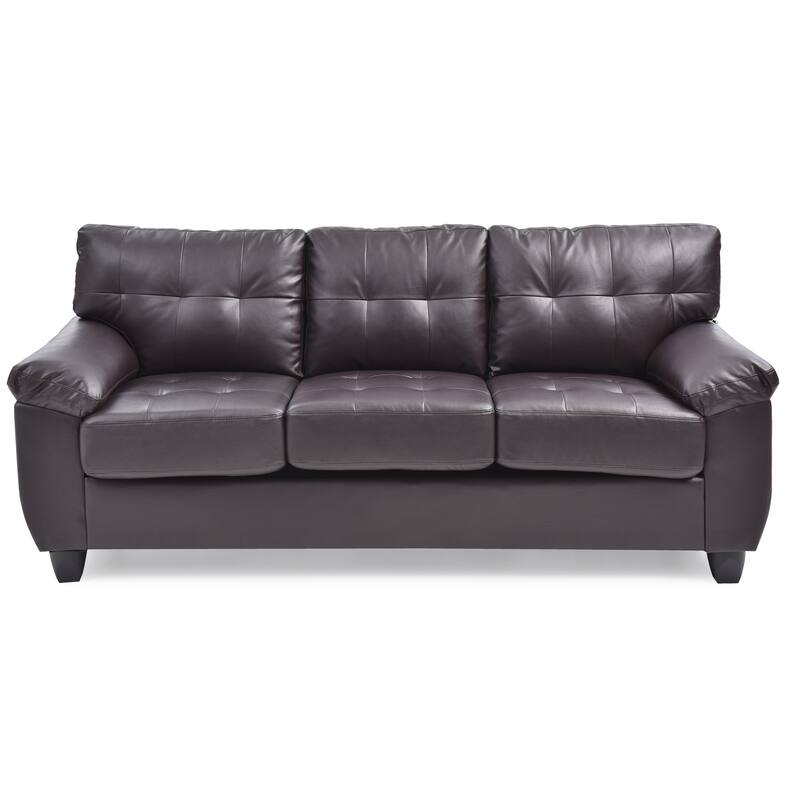 Cappuccino PU Sofa, 78x33x35 inches