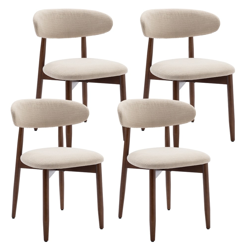 Modern Farmhouse Wooden Dining Chairs–Upholstered Fabric Side Chairs with Floor Protectors