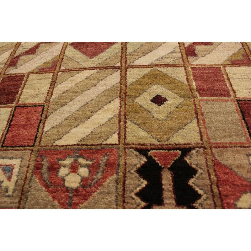 Rustica Mosaic Gabbeh Hand-Knotted Wool Area Rug