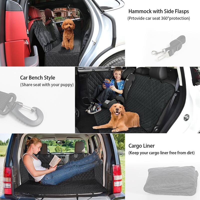 Dog Car Seat Cover for Pets, Waterproof Back Seat Cover Hammock, Heavy Duty Scratch Proof Nonslip Durable Covers