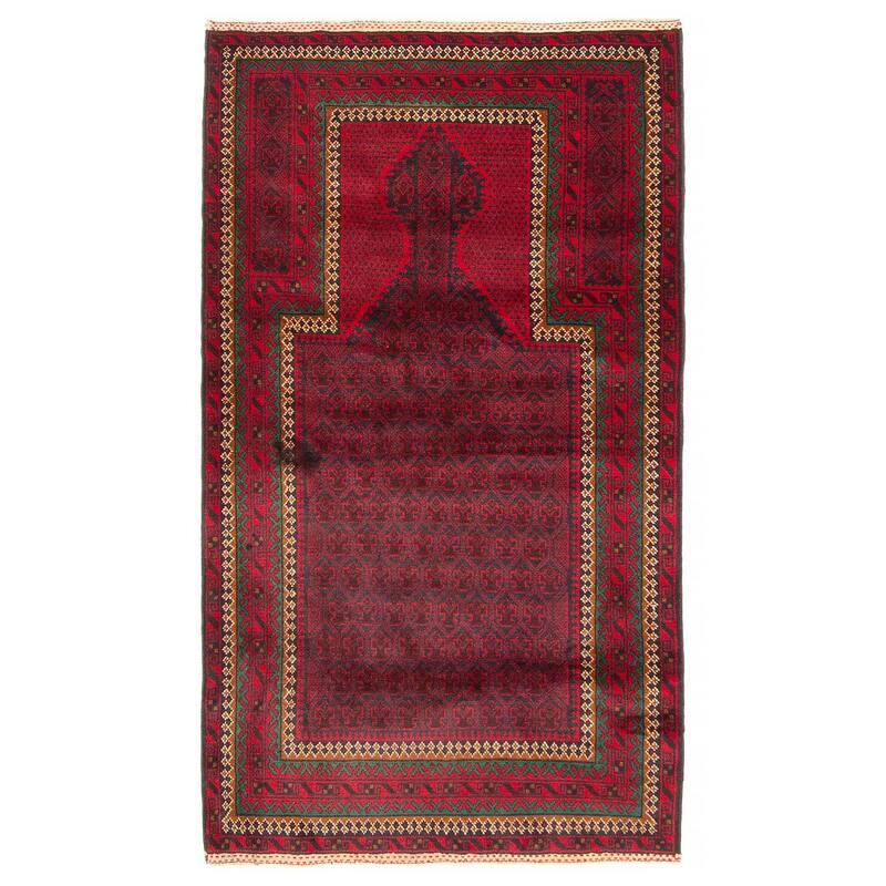 Teimani Burgundy Rug 2'11" x 5'2" - 2'11 x 5'2 - Dark Burgundy - 2'11 x 5'2