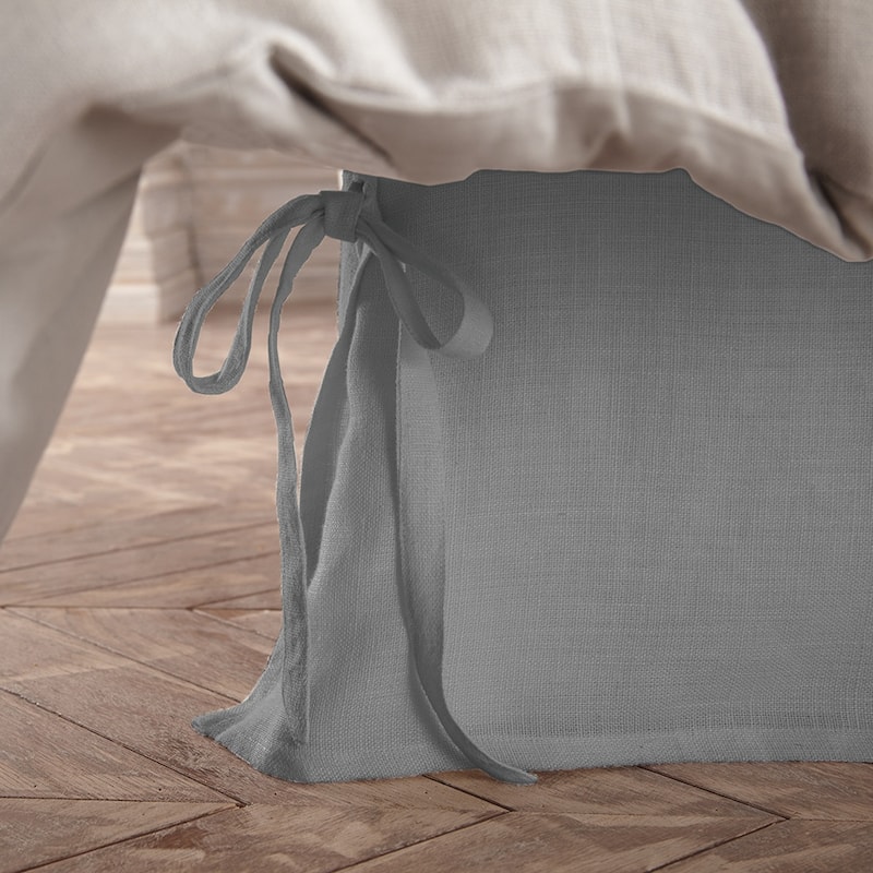 Henry Linen 3 Piece 18 Inch Drop Bed Skirt