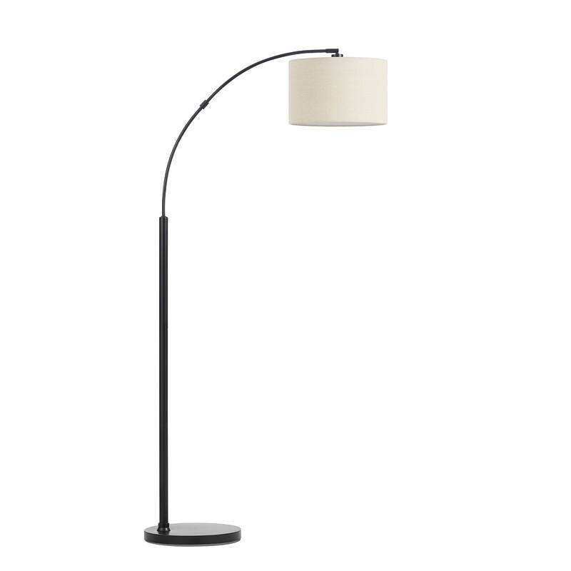 KAWOTI 70" Arched Floor Lamp with Beige Fabric Lamp Shade