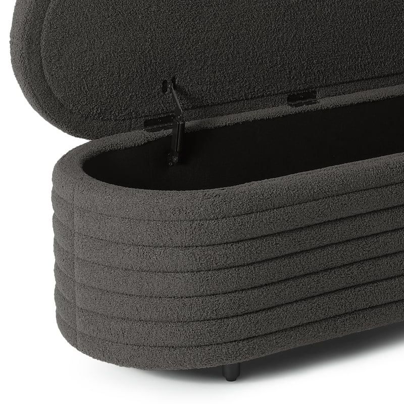 Bayville Sherpa Polyester Flip Top Storage Ottoman - 54"
