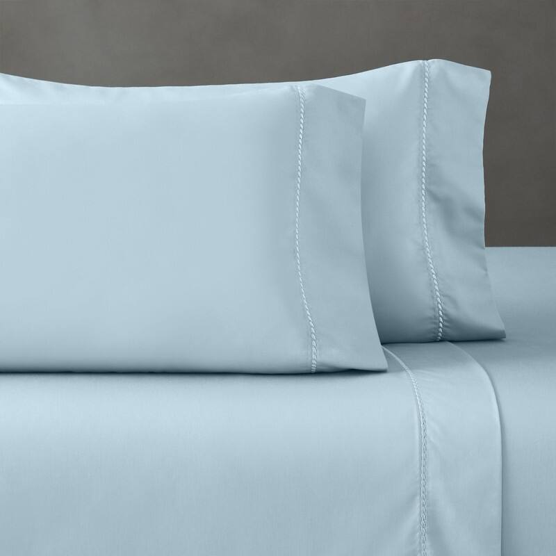 Superior Imperia Cotton Blend Embroidered 600 Thread Count Pillowcases, Set of 2 - King - Blue