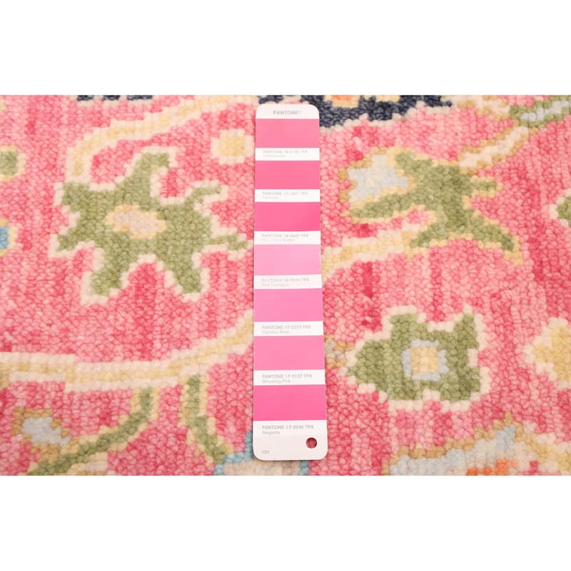 ECARPETGALLERY Hand-knotted Modern Oushak Dark Pink Wool Rug - 3'0 x 5'1