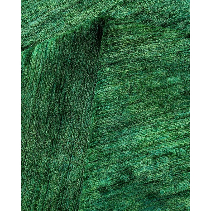 Overdyed, One-of-a-Kind Hand-Knotted Area Rug - Green - 6' 0" x 8' 10"