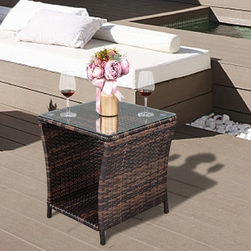 Patio Rattan Side Table