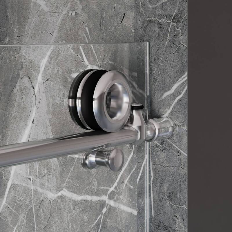 Seawin Hugo 56 - 60 x 78 inches Frameless Sliding Shower Door 3/8 in. (10 mm) Clear Tempered Glass with NanoShield Coating