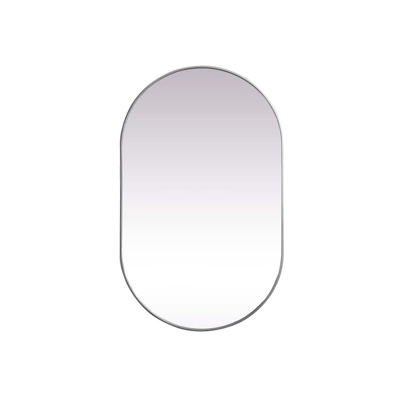 Indigo Home Metal Frame Oval Mirror 30x48 Inch - Silver
