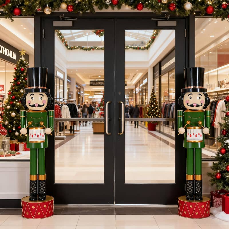 Christopher Knight Home - Jingle Classic Holiday Outdoor Iron Nutcracker Decor with Vibrant Festive Detailing