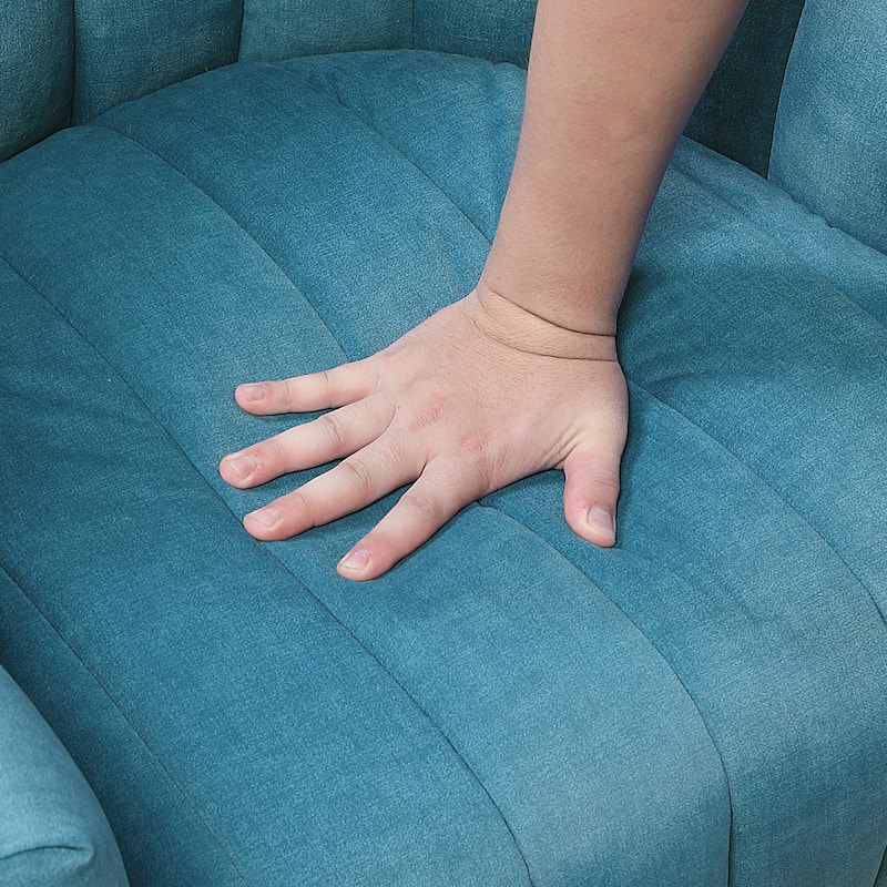 Briar 27.5" Velvet Swivel Chair - 360-Degree Metal Swivel Base