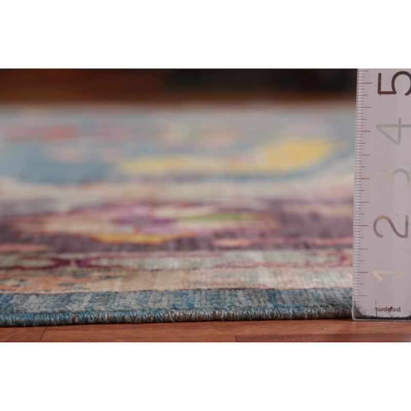 Hand Knotted Oriental 100% Wool Carpet Transitional All-Over Navy Blue & Blues Oushak Area Rug - 14' 1'' X 10' 3''