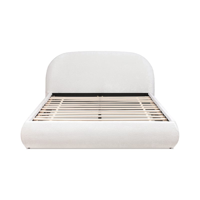 Archie Mid-Century Modern Velvet Upholstered Arched Platform Bed