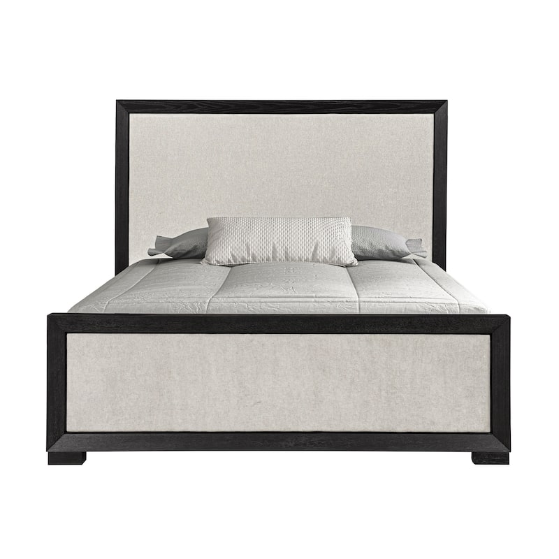 Furniture of America Durem II Modern 2-Piece Solid Wood Panel Bedroom Set with Oversized Nightstand