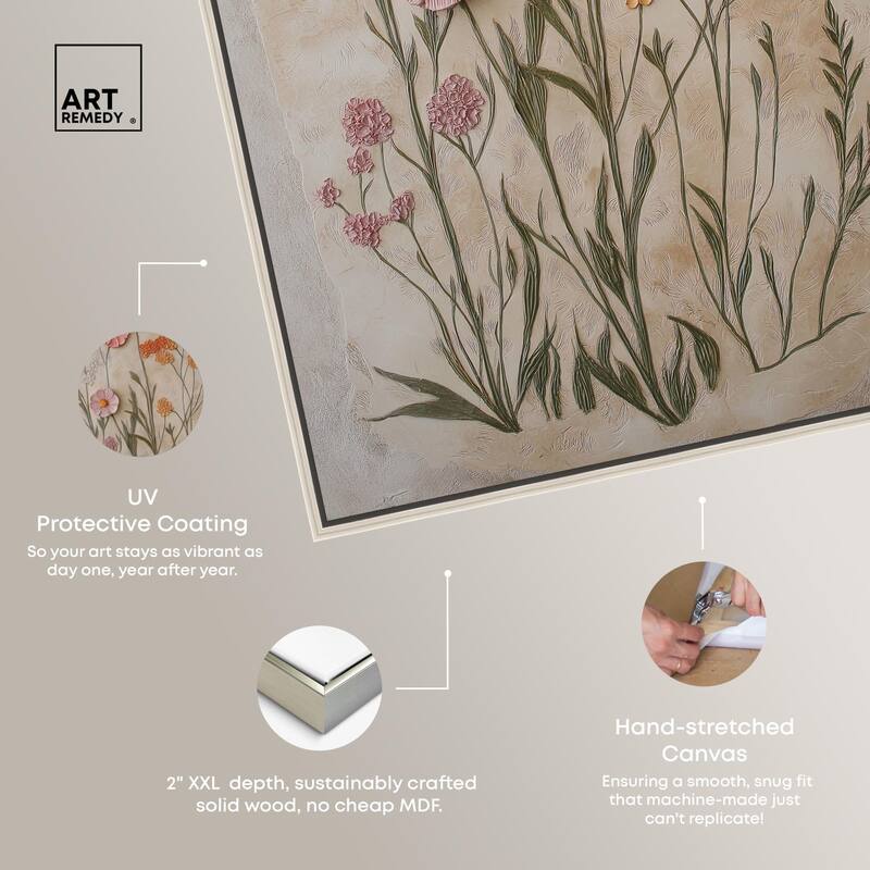 Sculpted Flora Frieze I Canvas by Art Remedy