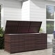 preview thumbnail 9 of 14, Outsunny Outdoor Storage Box with Inner Liner, PE Rattan Wicker Deck Box with Pneumatic Bar Lift Brown