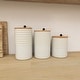 preview thumbnail 8 of 19, White Ceramic Country Cottage Decorative Jar (Set of 3) - S/3 6.75", 8.5", 9.25"H