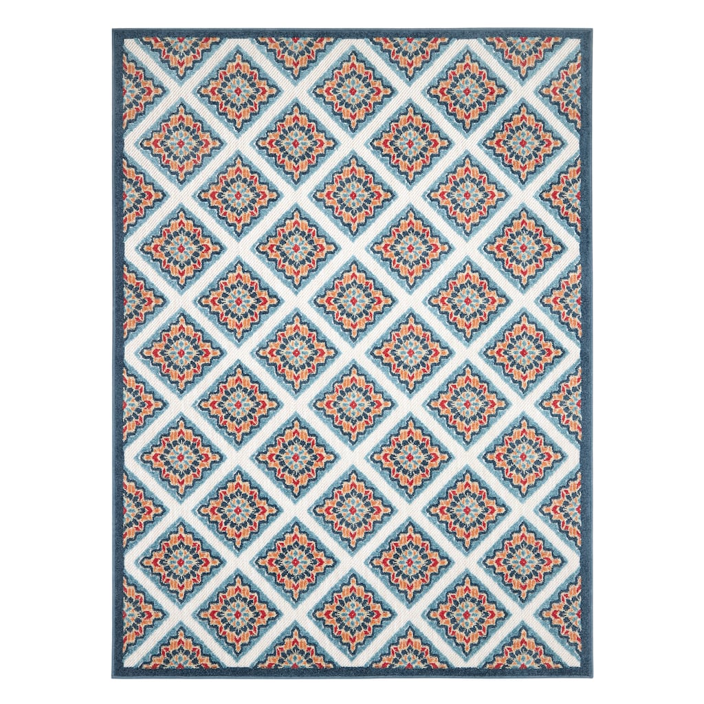 TOWN & COUNTRY EVERYDAY Brooks Retro Geo Indoor Outdoor Area Rug, UV Fade Resistant, High-Low Pile