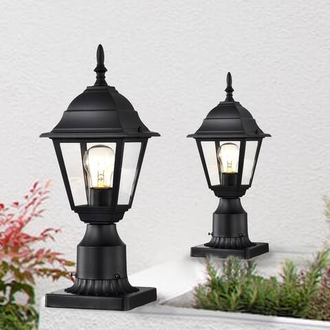 Outdoor Post Light with Pier Mount Adapter 2 Pack Outside Post Lantern