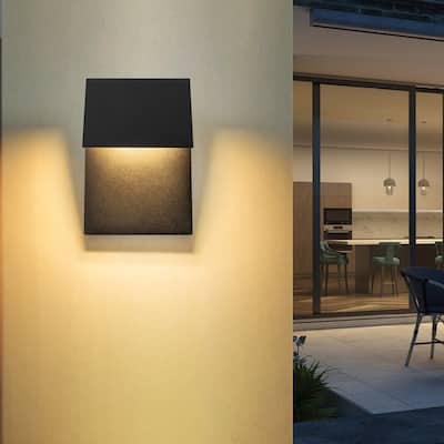 11" Black Modern Outdoor Led Wall Sconce - 1 PACK
