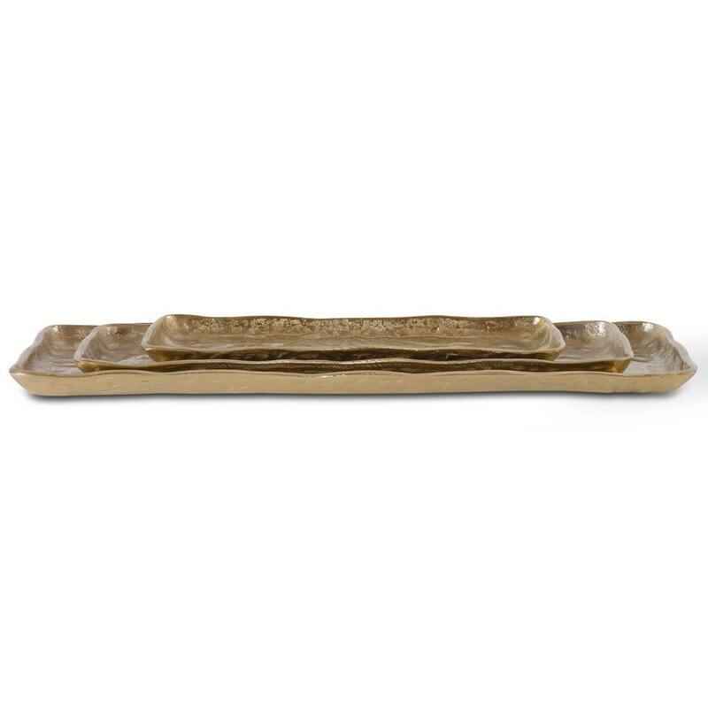 Uttermost 17989 Artisan 24" Wide Aluminum Trays - Set of 3 - Antique Gold