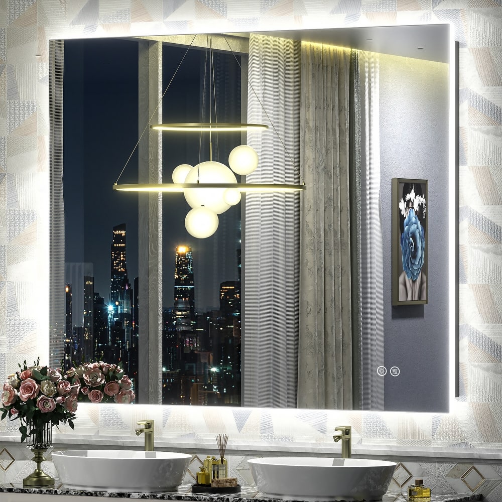 Frameless LED Backlit Anti-Fog Bathroom Vanity Mirror