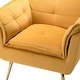 preview thumbnail 53 of 89, HULALA HOME 1ida Modern Velvet Tufted Accent Armchair with Gold Metal Legs