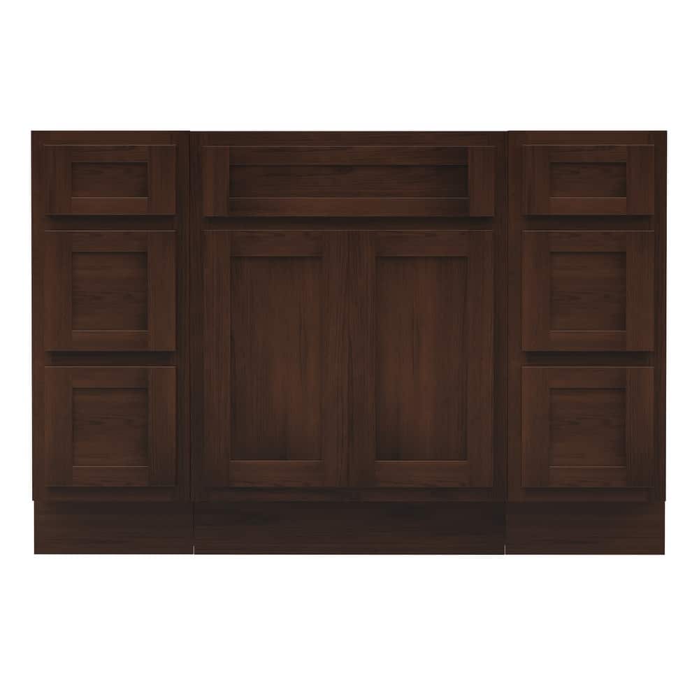 Vanity Art 48" Oak Freestanding Bathroom Vanity Cabinet without Top