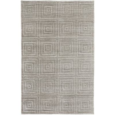 Tatem Minimal Viscose Beige/Gray Area Rug