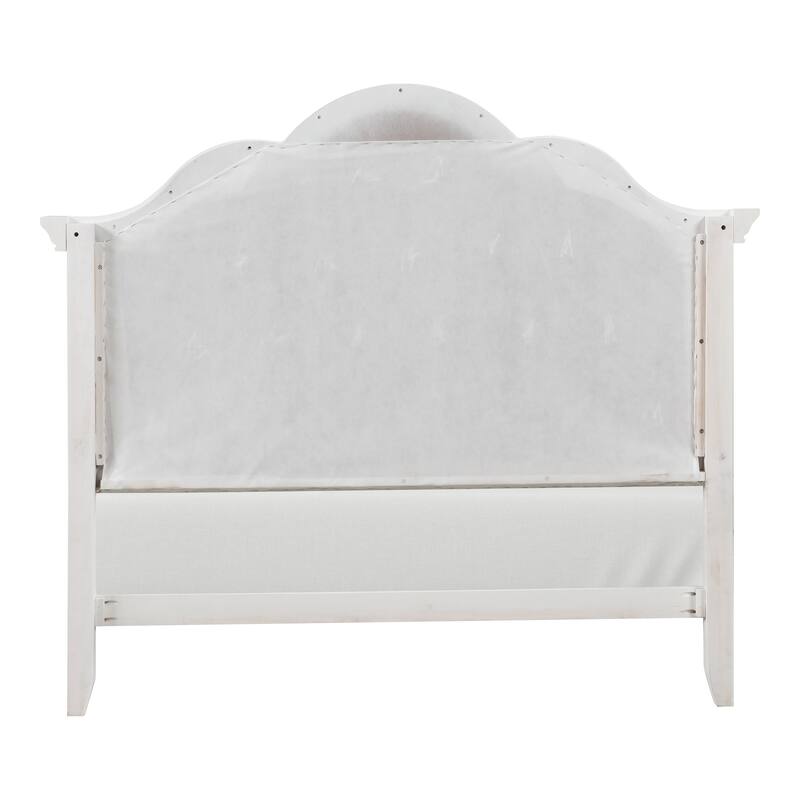 Furniture of America Lindsey Traditional White Storage Platform Bed with Tufted Headboard