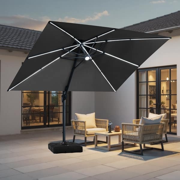lemon patio umbrella 9' Push Button Tilt Umbrella, Black Frame piece pole Black Frame Hedgerow Studio – Custom options:Chrome / 9