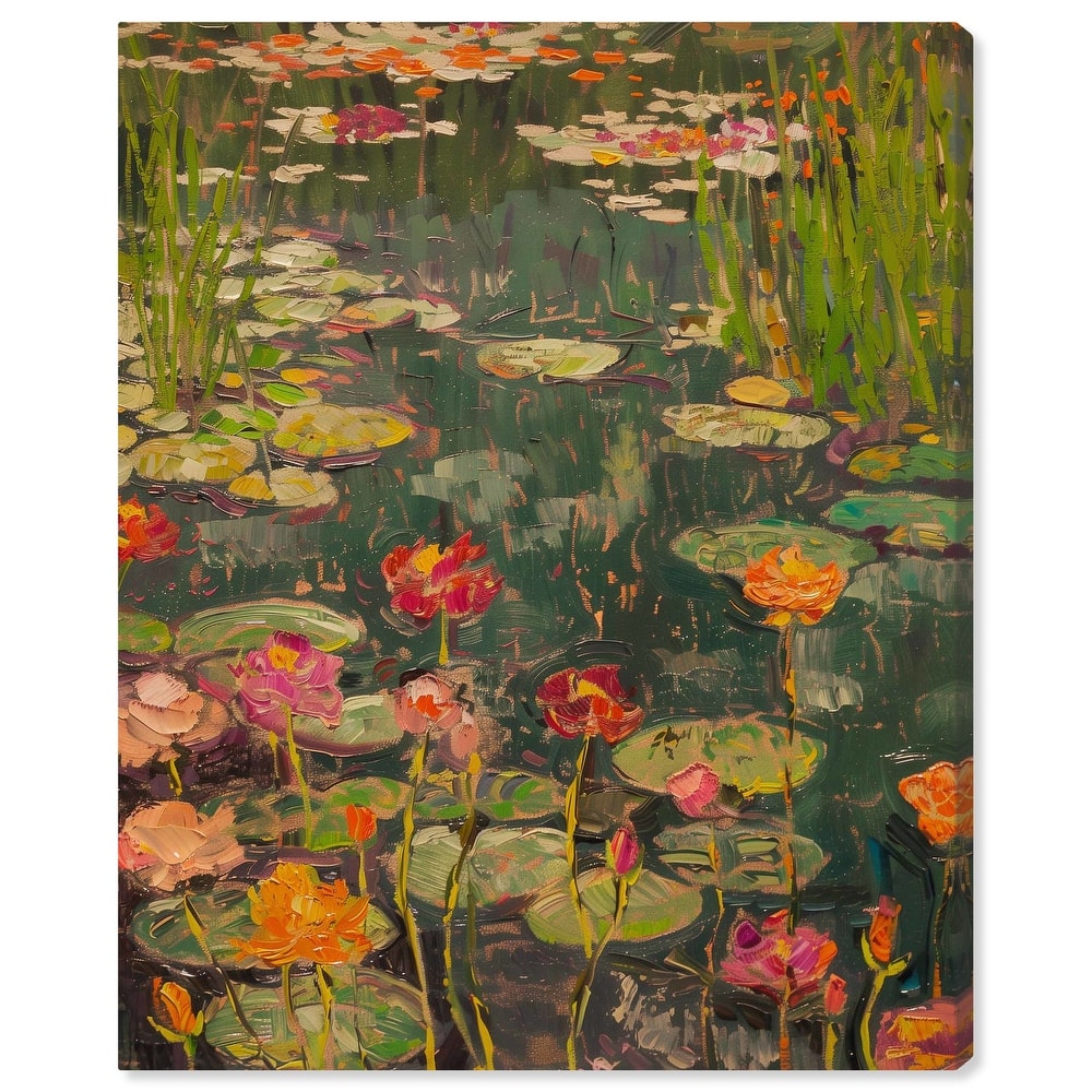 Art Remedy Afternoon Visit Gallery Wrapped Impressionism 1 Piece Canvas Wall Art /Monet And Van Gogh Inspired Art