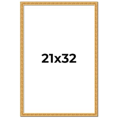 21x32 Frame Gold Real Wood Picture Frame Width 1 inches | Interior