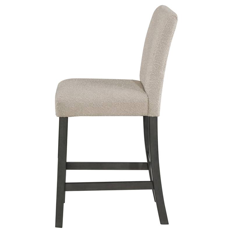 Alora Counter Height Dining Chair Set of 2, Beige Boucle, Charcoal Gray