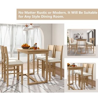 5 PC Wood Dining Table Set, 4 Chairs+1 Table - Bed Bath & Beyond - 42508957