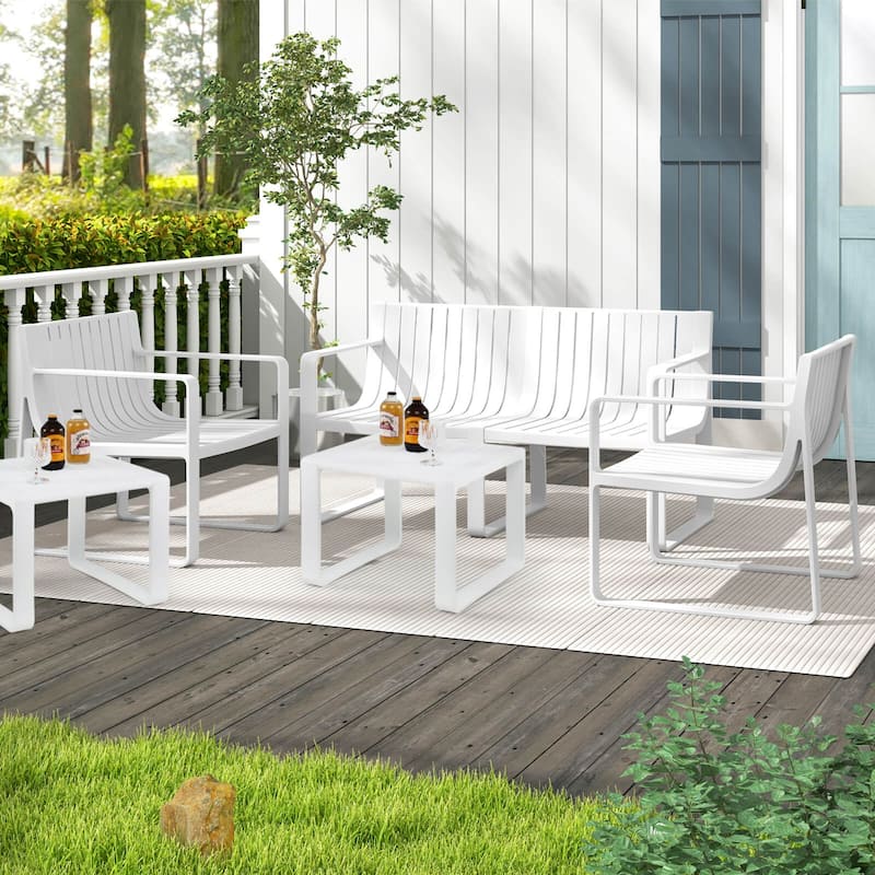 Costway 5 PCS Patio Furniture Set with 1 Loveseat 2 Patio Chairs & 2 - See Details