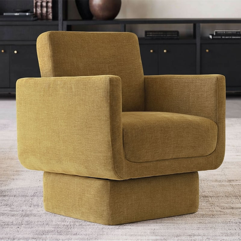 Upholstered Swivel Barrel Accent Chair