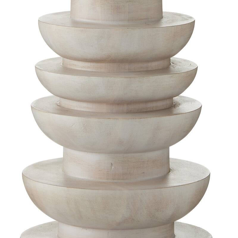 Currey & Company Malayan White Floor Lamp - 80"h x 18"dia.