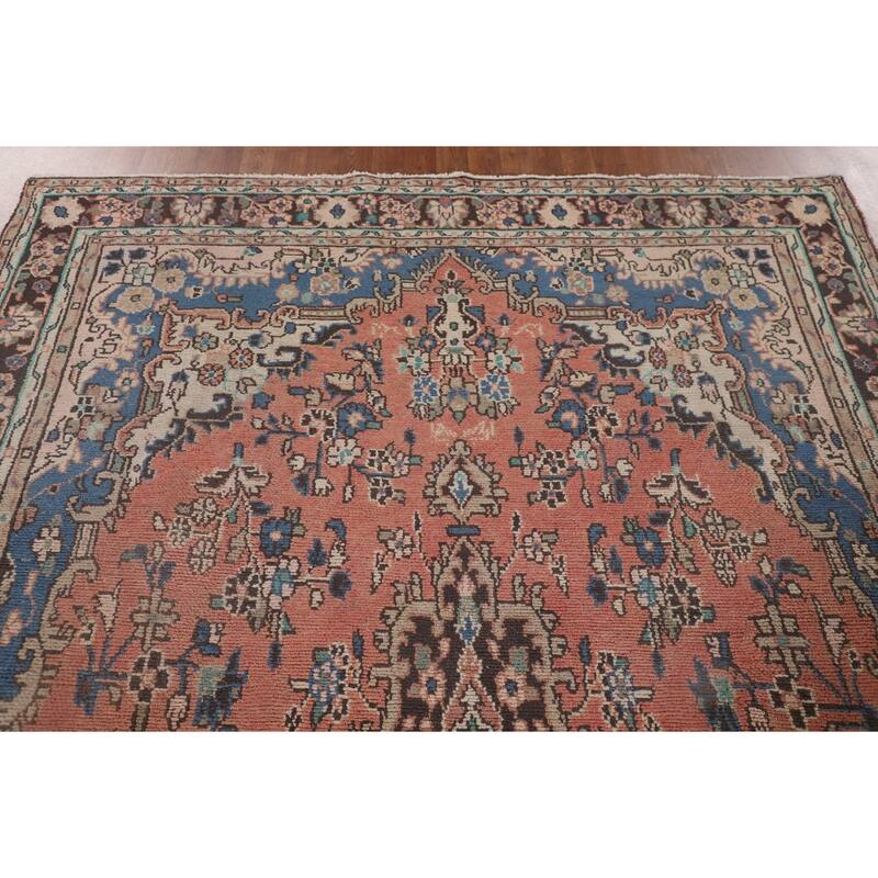 Hamedan Persian Vintage Area Rug Handmade Wool Carpet - 6'6"x 10'0"