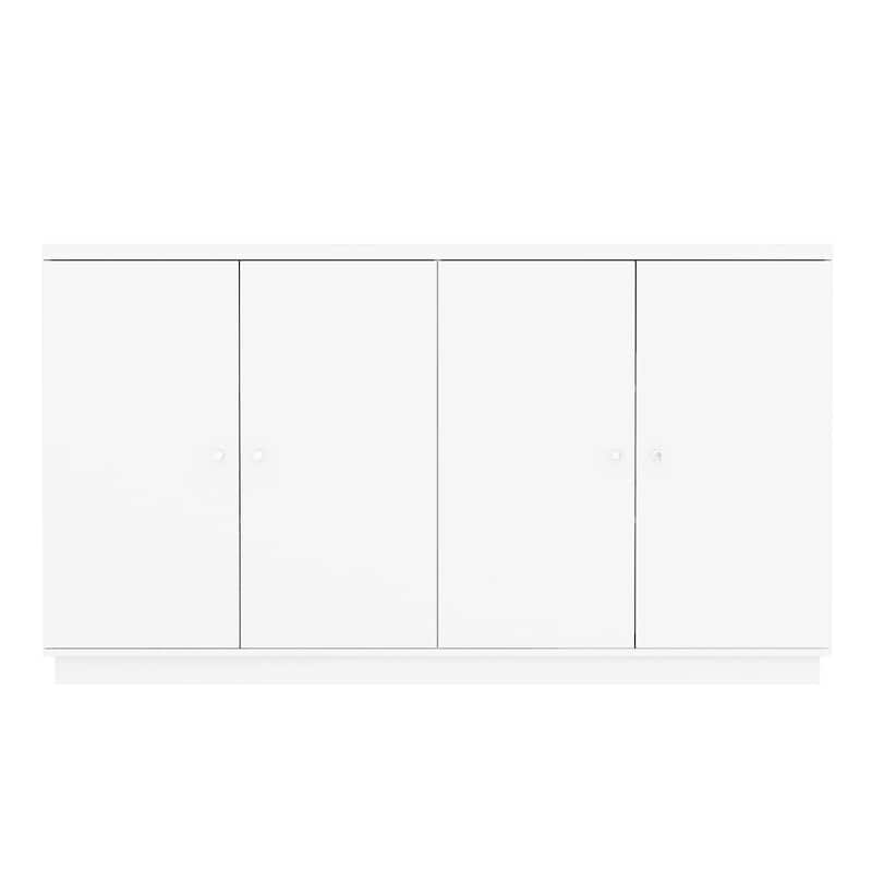 63"W Kitchen Island White Storage Unit with Drawers and Cabinets - 63"
